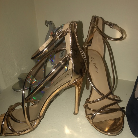 9-9.5 rose gold strapped heels - Picture 2 of 2